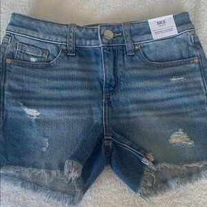 BKE Blue Jean Shorts with Distressed Vintage Look